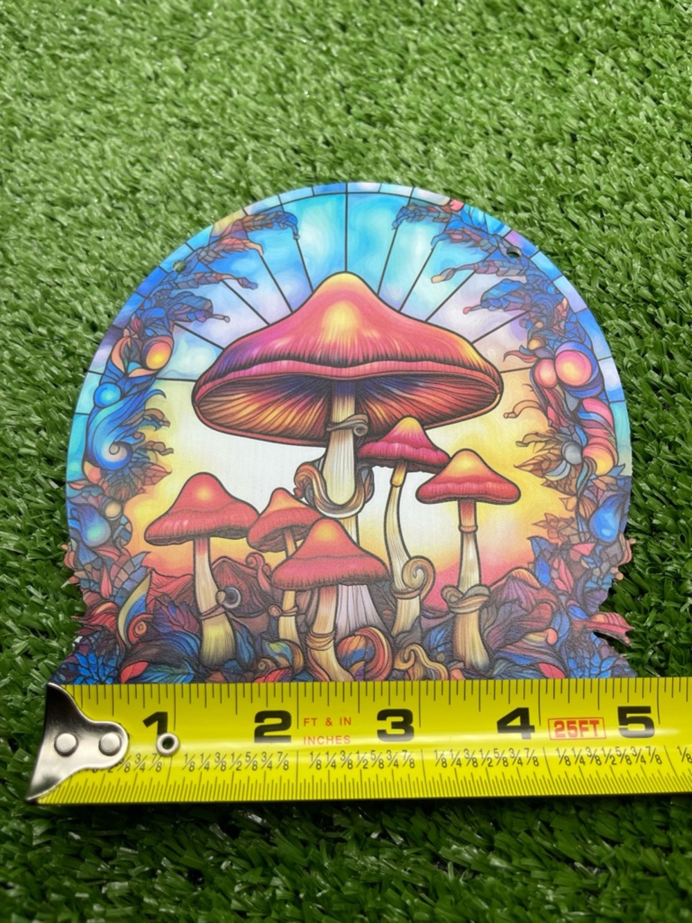 Vibrant Red Mushroom Art Round Wall Hanging - Picture 11 of 11